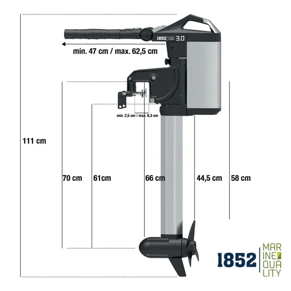 Hovedbilde Elektrisk båtmotor 3.0HK - 110lbs - Børsteløs! ...
