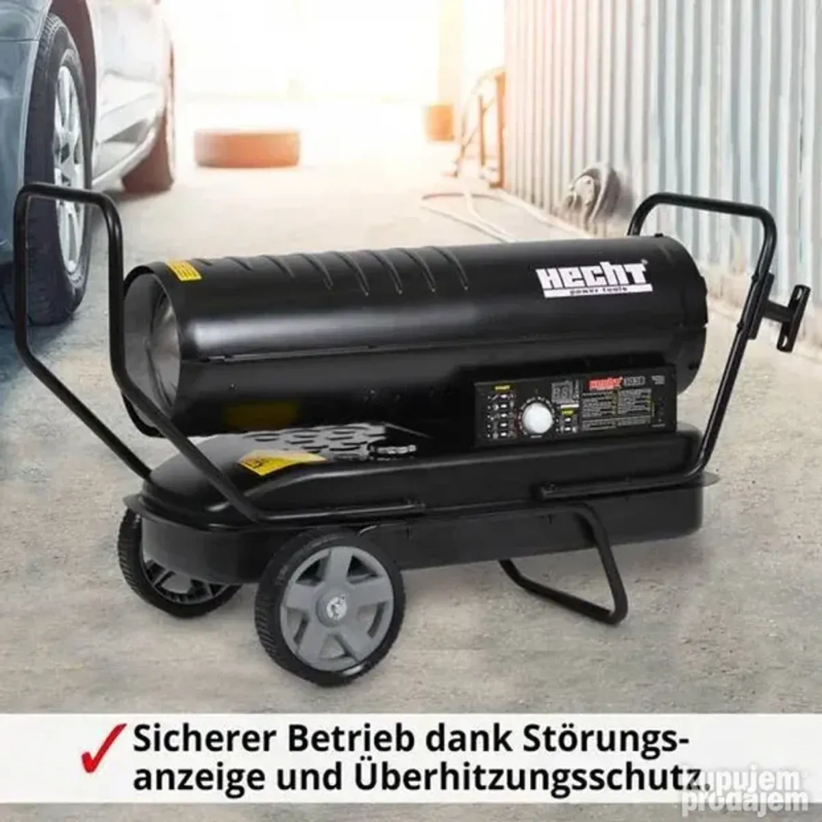 51kw Dieselvarmer / Byggtørke / Varmekanon - Proff m/Termostat og hjul